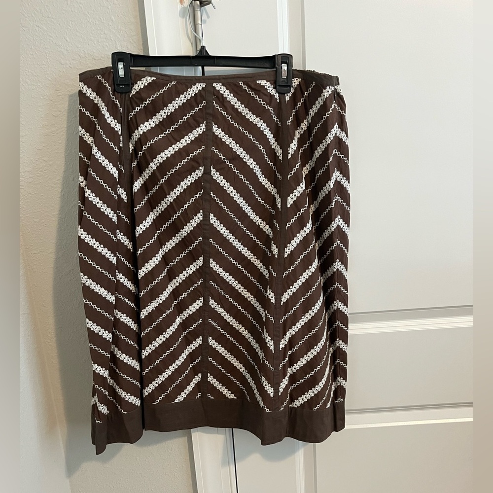 Women’s 14W JH Collectibles Chocolate and Cream A-Line Skirt